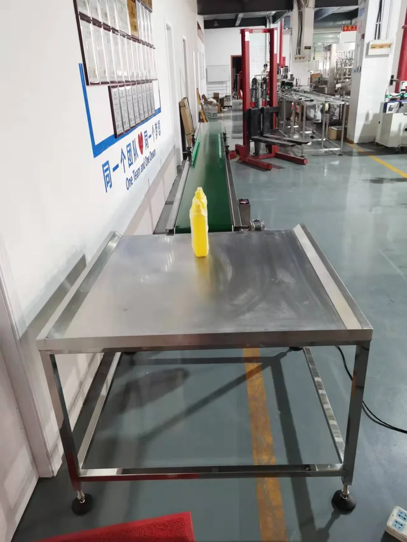 Company-owned photo of labeling machine conveyor company view, catalog view 160.