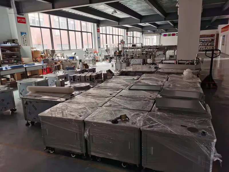 Company-owned photo of labeling machine factory stainless machine covers production area-01, catalog view 028.