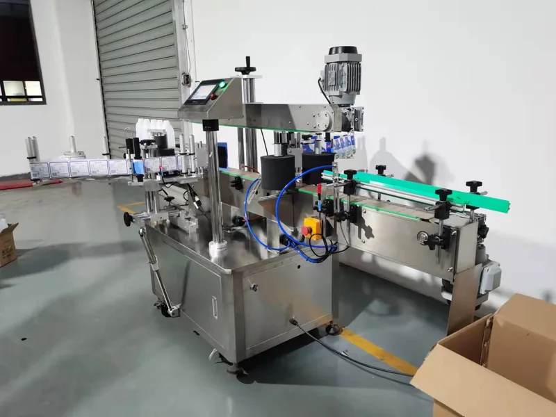 Company-owned photo of missing label detection double side labeling machine company view, catalog view 089.
